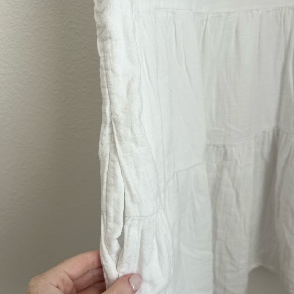 Old Navy White Tiered Cotton Mini Dress - Small - Picture 4 of 6